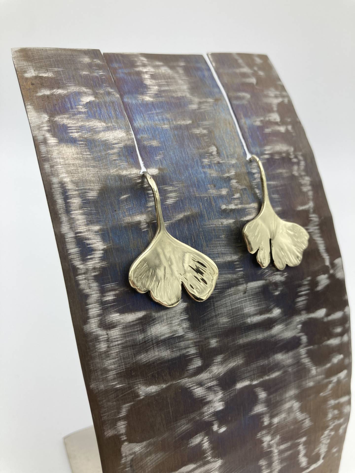 Orecchini A Foglia Di Ginkgo In Argento 925 – Fatti A Mano, Ipoallergenici, Con Rodio, Peso 3,2 G, Regalo Elegante